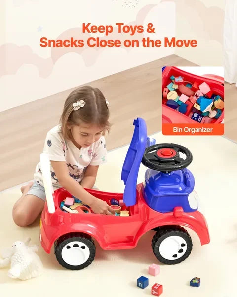 Ride On Toddler Push Car With Music And Storage 55 Lbs Capacity 19 To 36 Months