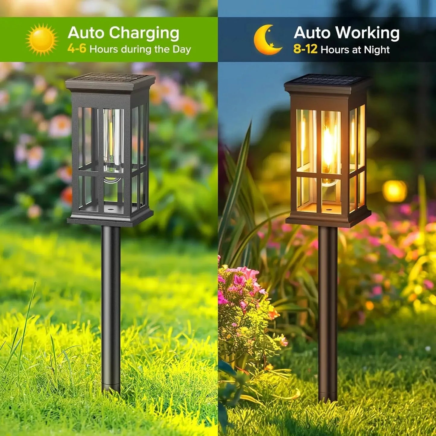 Solar Pathway Light Outdoor Lamp Waterproof Landscape Lighting for Garden Patio