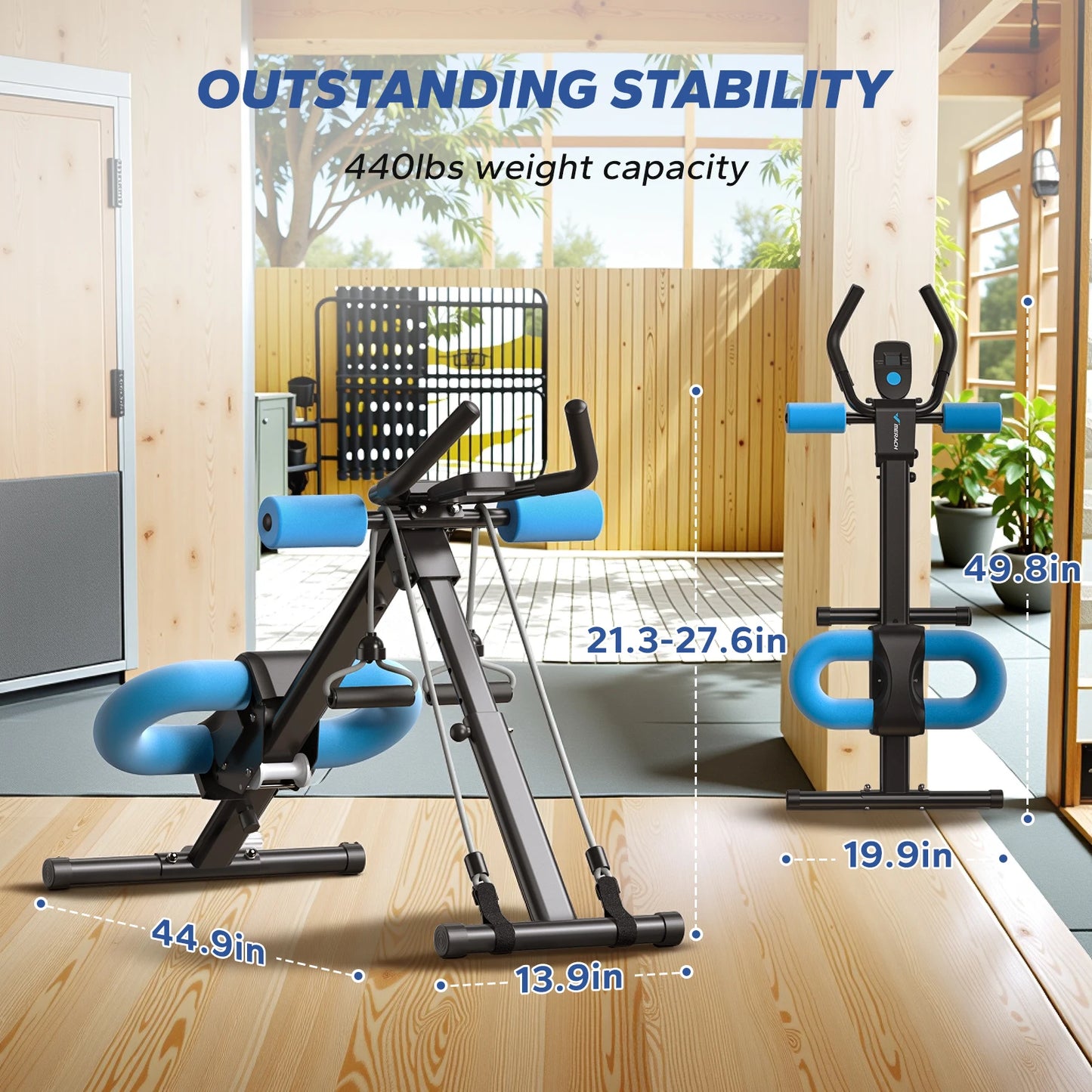 MERACH Ab Machine Adjustable Trainer Foldable Core Ab Exercise System