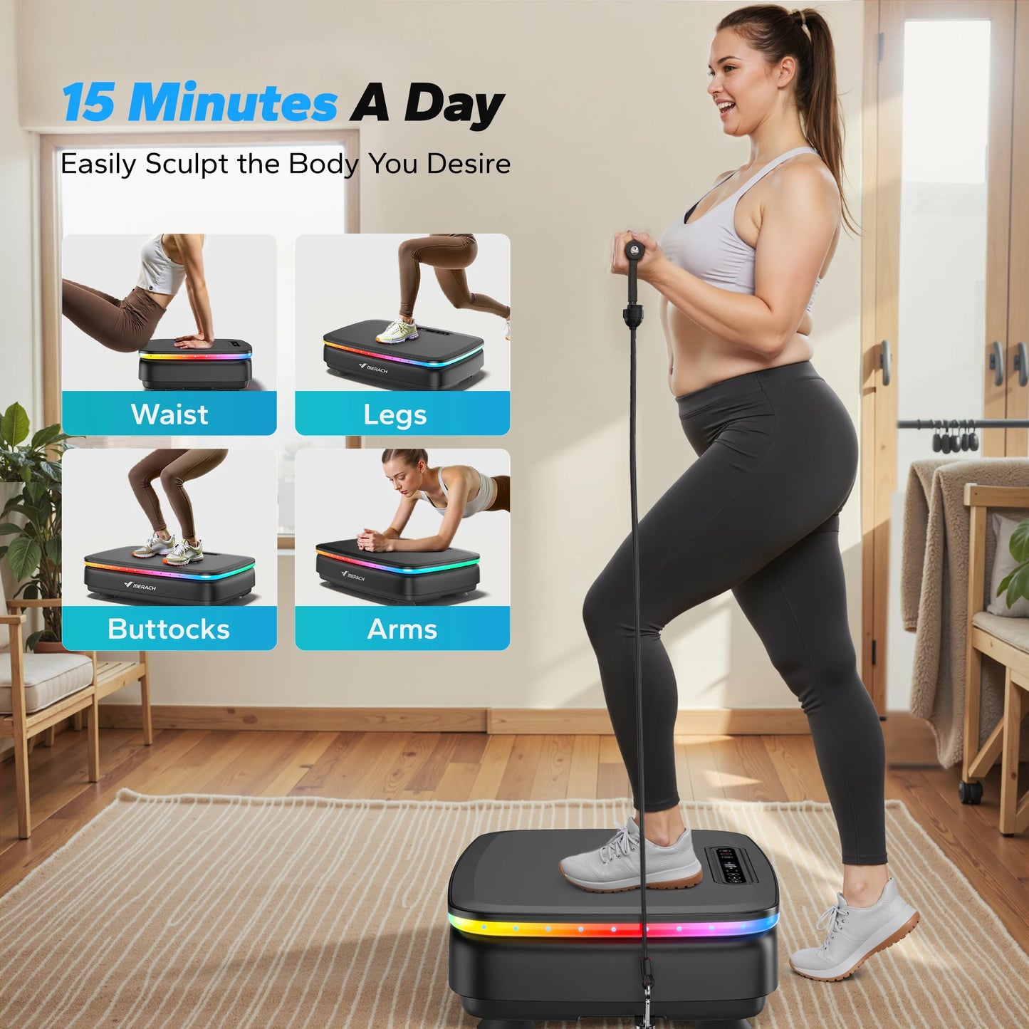 Merach Vibration Plate Exercise Machine With Remote Lymphatic Drainage