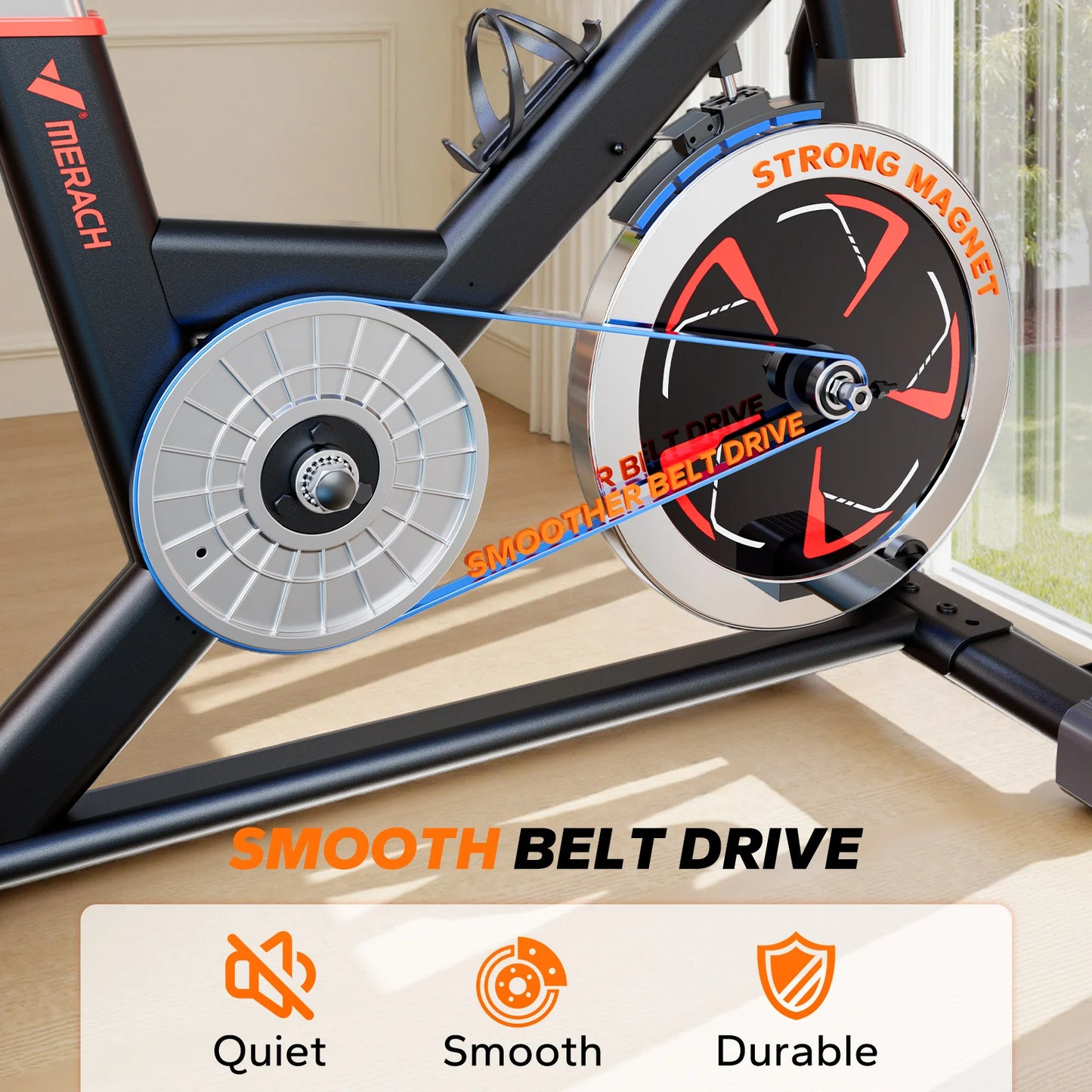 MERACH S38 Indoor Cycling Bike With Bluetooth Magnetic Resistance App 300 Lbs