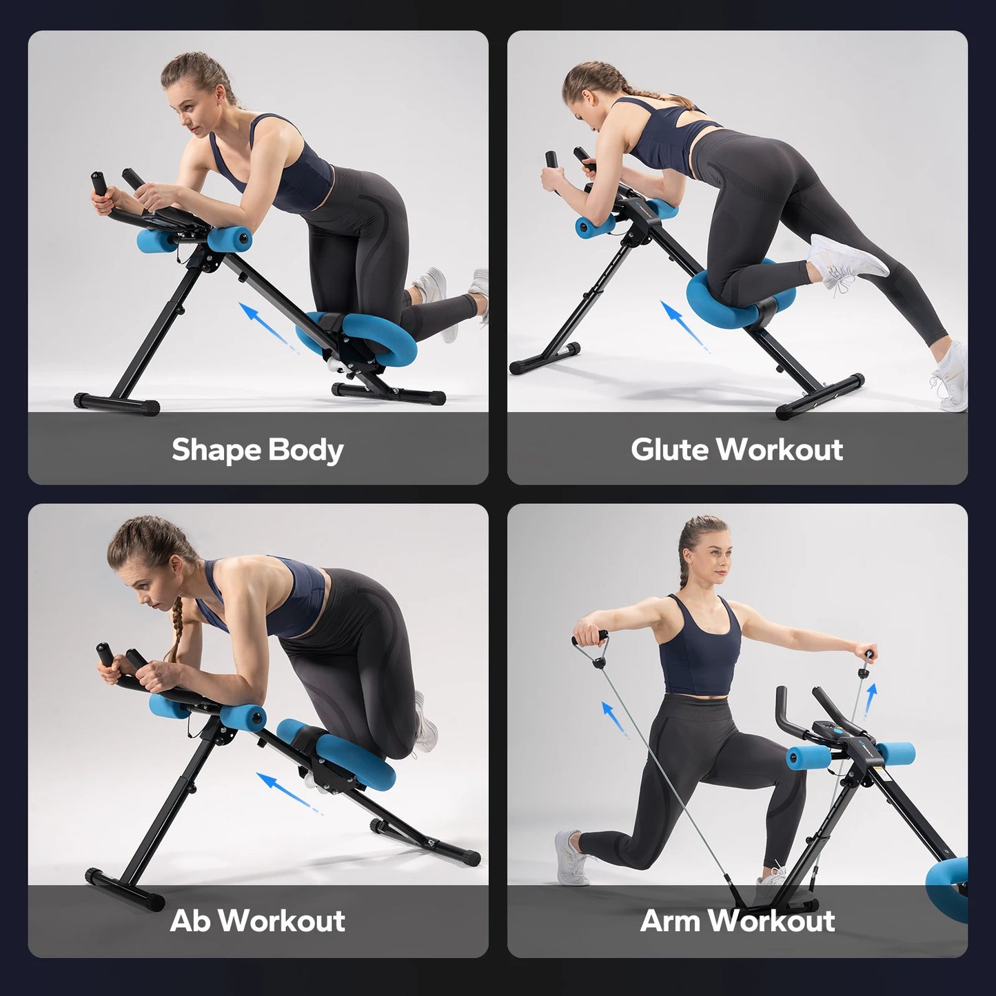 MERACH Ab Machine Adjustable Trainer Foldable Core Ab Exercise System