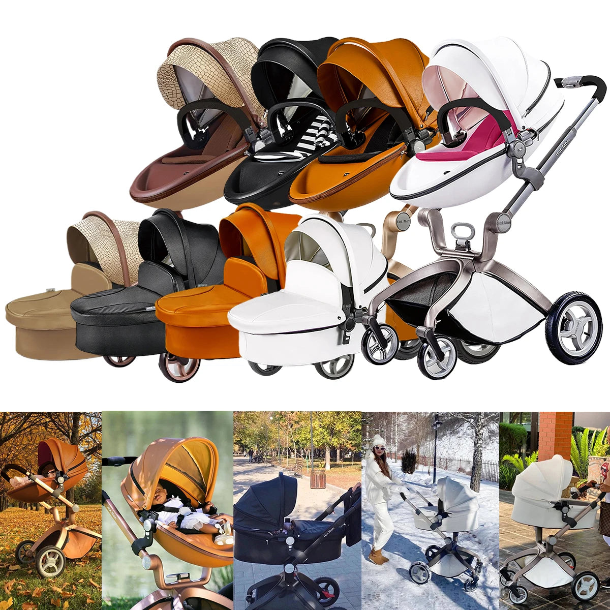 RecabLeght Baby Stroller Convertible With Adjustable Canopy Storage Basket