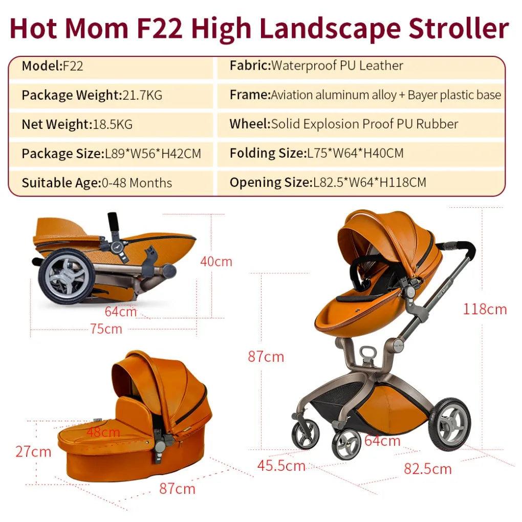 RecabLeght Baby Stroller Convertible With Adjustable Canopy Storage Basket