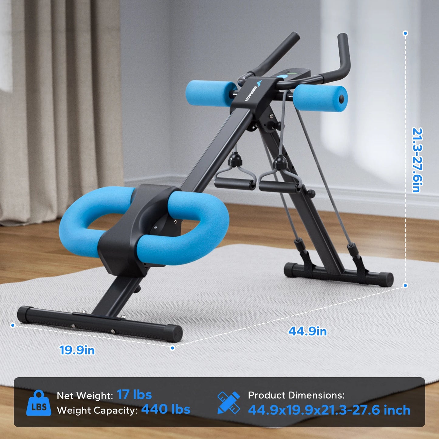 MERACH Ab Machine Adjustable Trainer Foldable Core Ab Exercise System