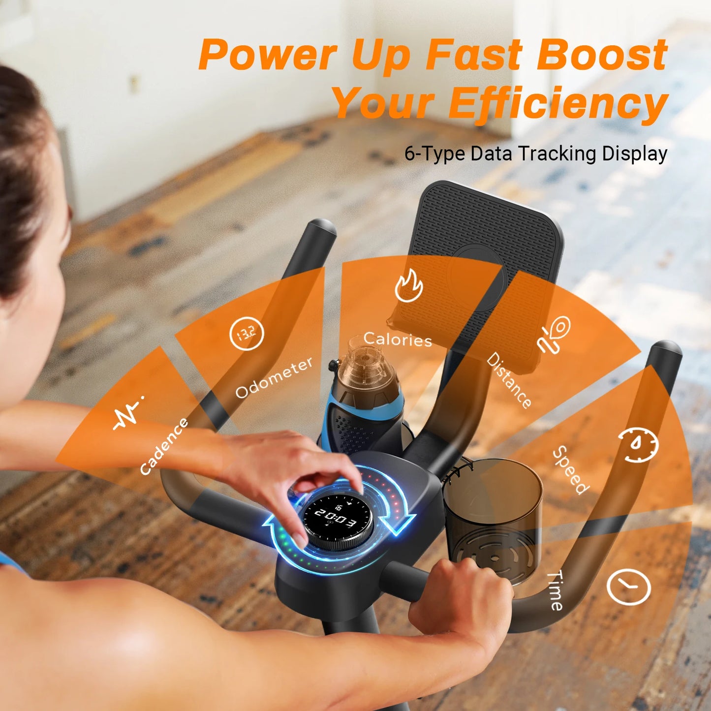 MERACH S26B1 Stationary Bike Low Noise Bluetooth Tablet Mount 300 Lb Capacity