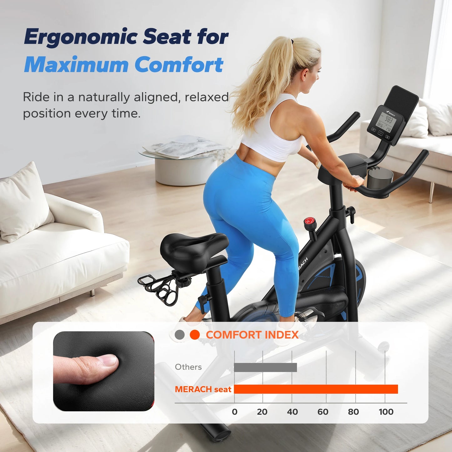 MERACH Exercise Bike S36 For Home Magnetic Cycling With App And 330lb Capacity