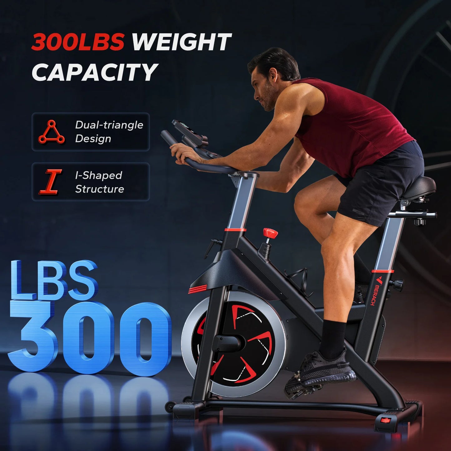 MERACH S38 Indoor Cycling Bike With Bluetooth Magnetic Resistance App 300 Lbs