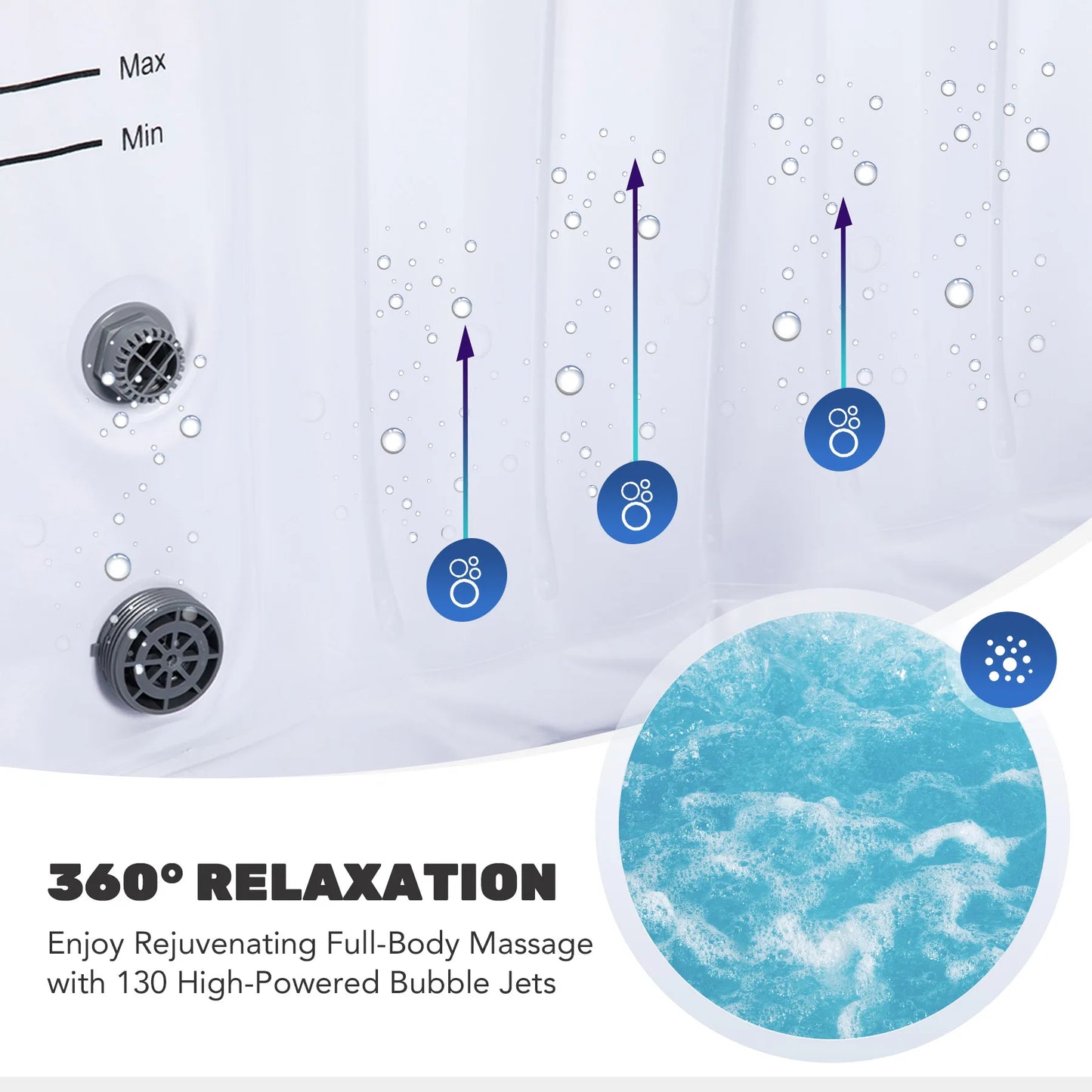 Inflatable Hot Tub Spa With Heater And Massaging Jets
