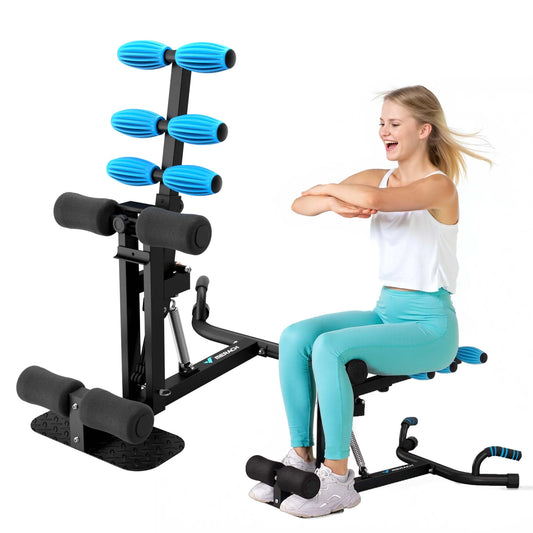 MERACH Deep Squat Machine Adjustable Glutes Trainer Core Leg Push Up Workout