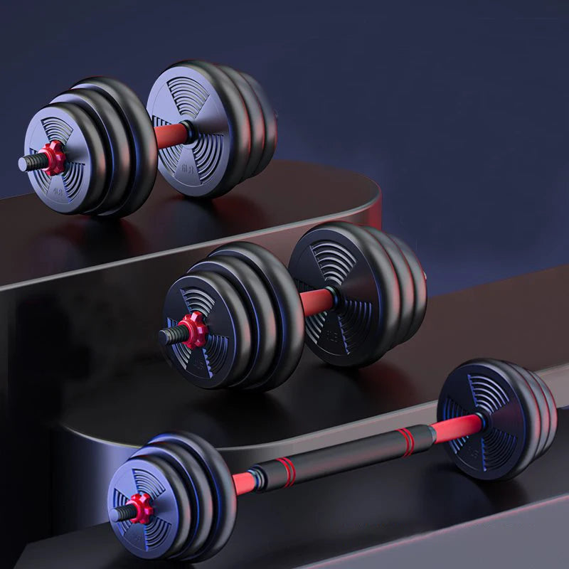 5-44lbs Adjustable Dumbbell To Barbell Set With Anti-Slip Grip For Home Gym