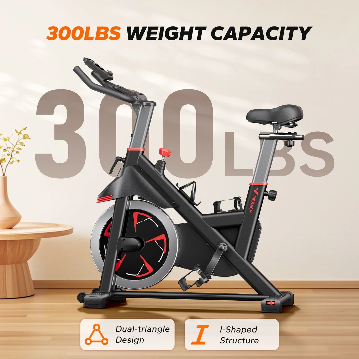 MERACH S38 Indoor Cycling Bike With Bluetooth Magnetic Resistance App 300 Lbs