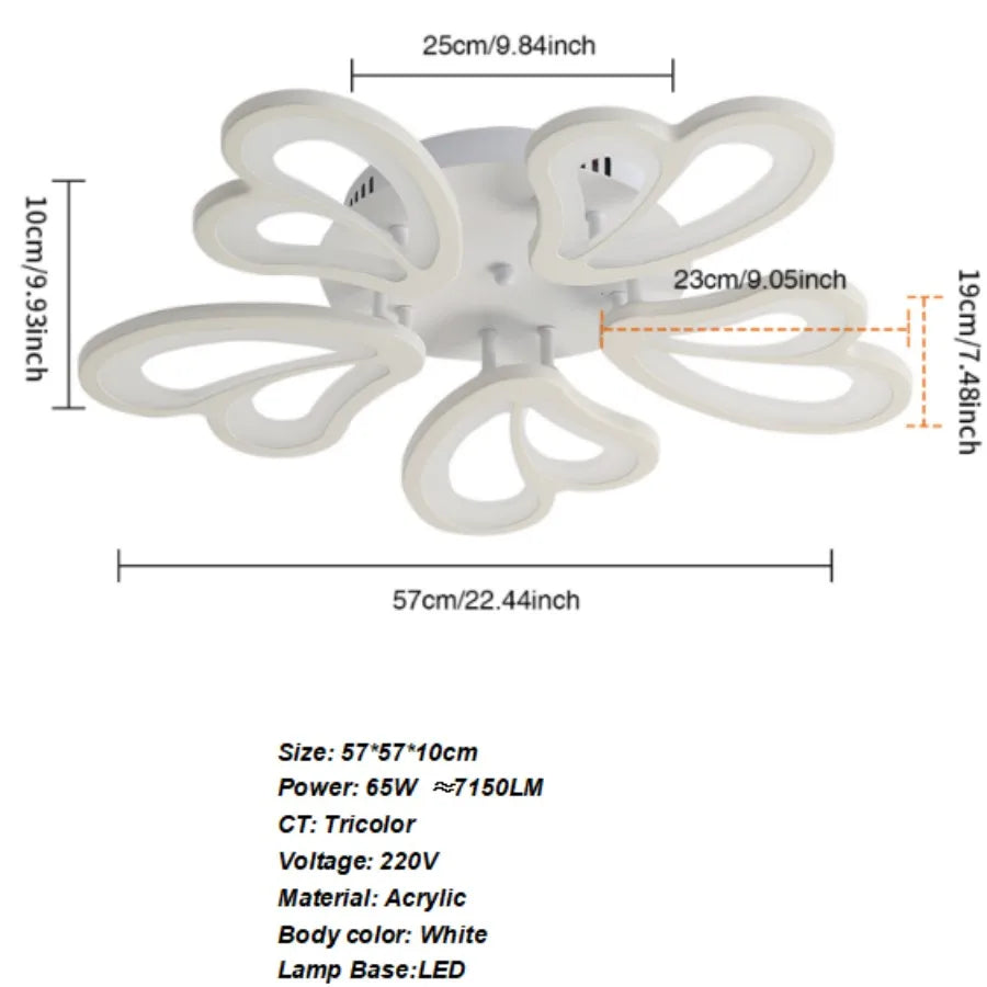 Star Shaped Led Ceiling Light 30W 3000K 6500K Living Room