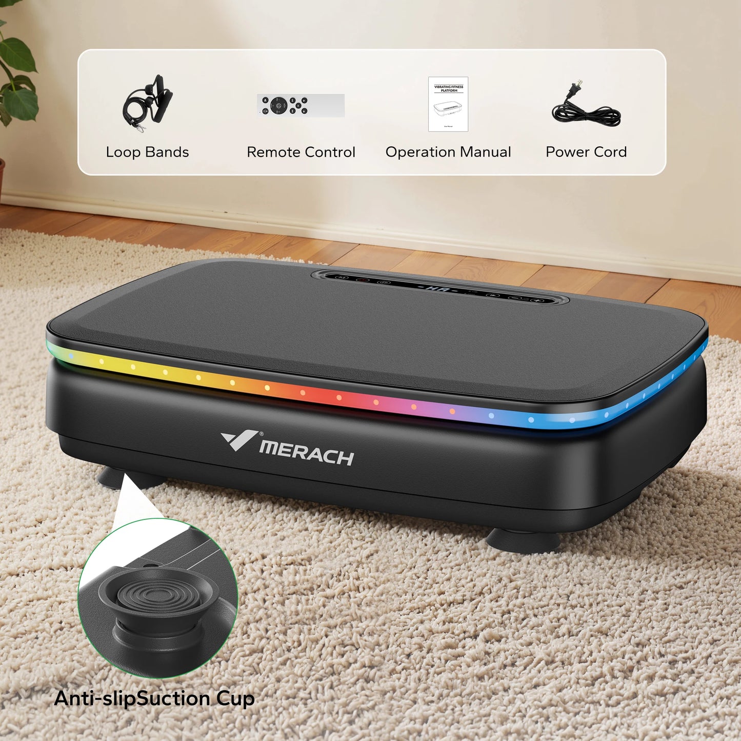Merach Vibration Plate Exercise Machine With Remote Lymphatic Drainage