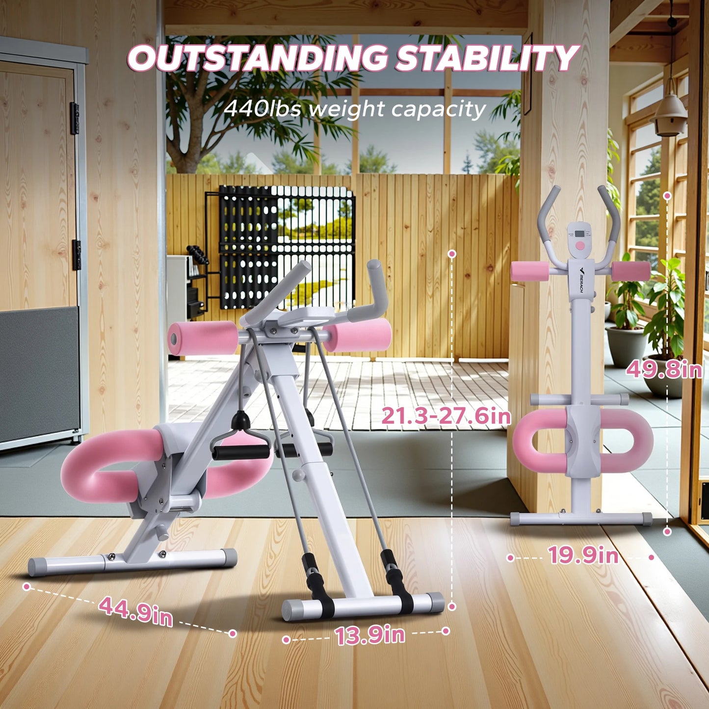 MERACH Ab Machine Adjustable Trainer Foldable Core Ab Exercise System