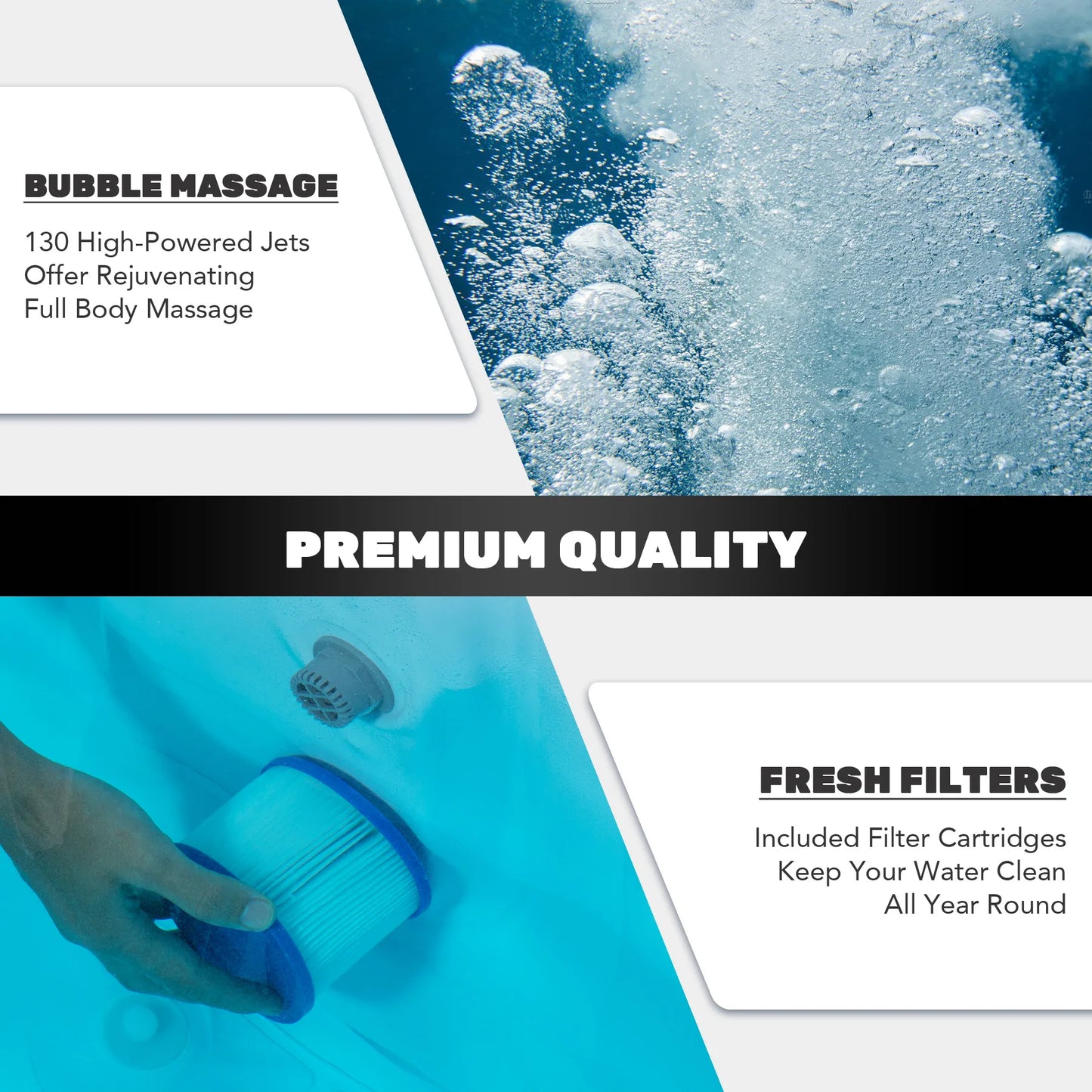 Inflatable Hot Tub Spa With Heater And Massaging Jets
