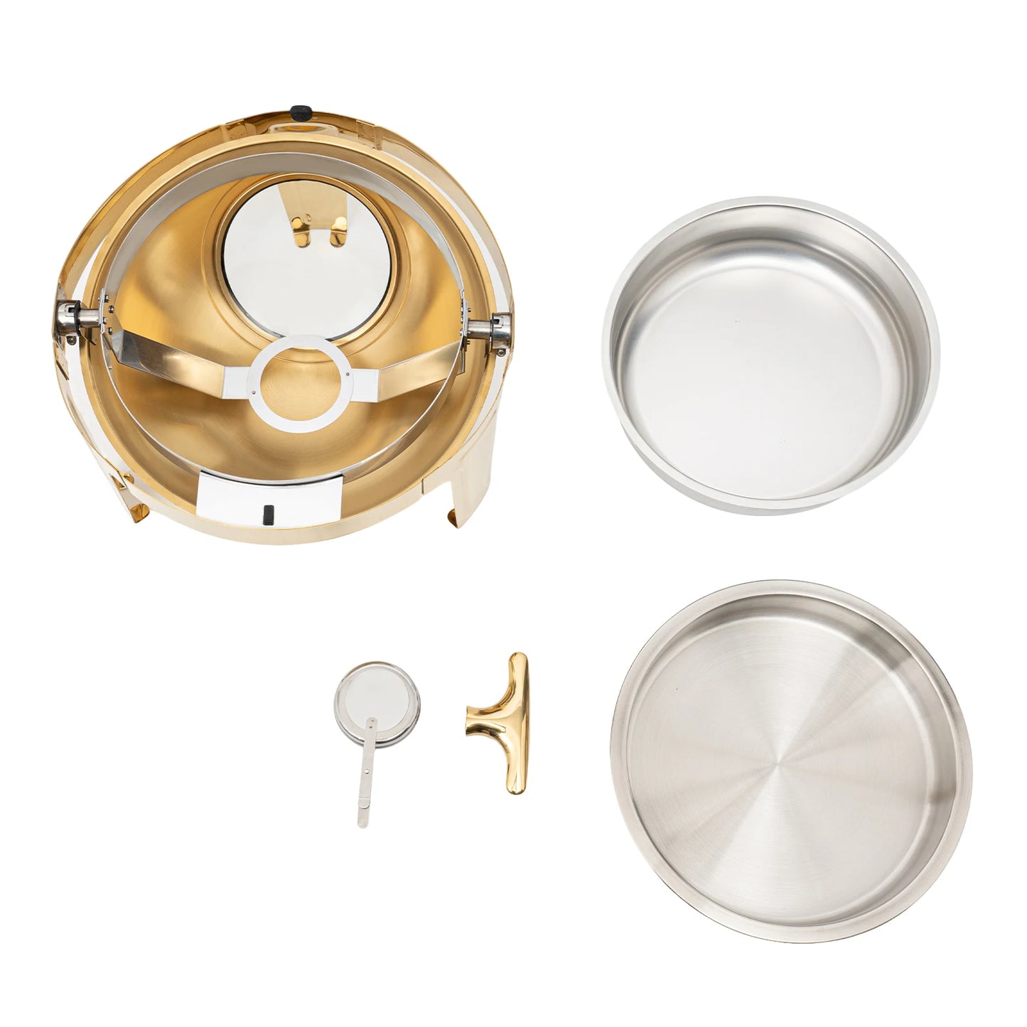 Round Chafing Dish Buffet Set Roll Top Stainless Steel Warmer For Buffets