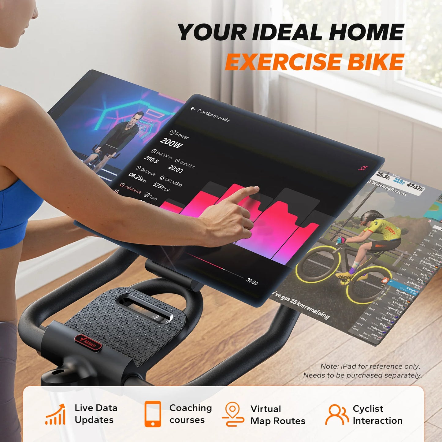 MERACH S38 Indoor Cycling Bike With Bluetooth Magnetic Resistance App 300 Lbs