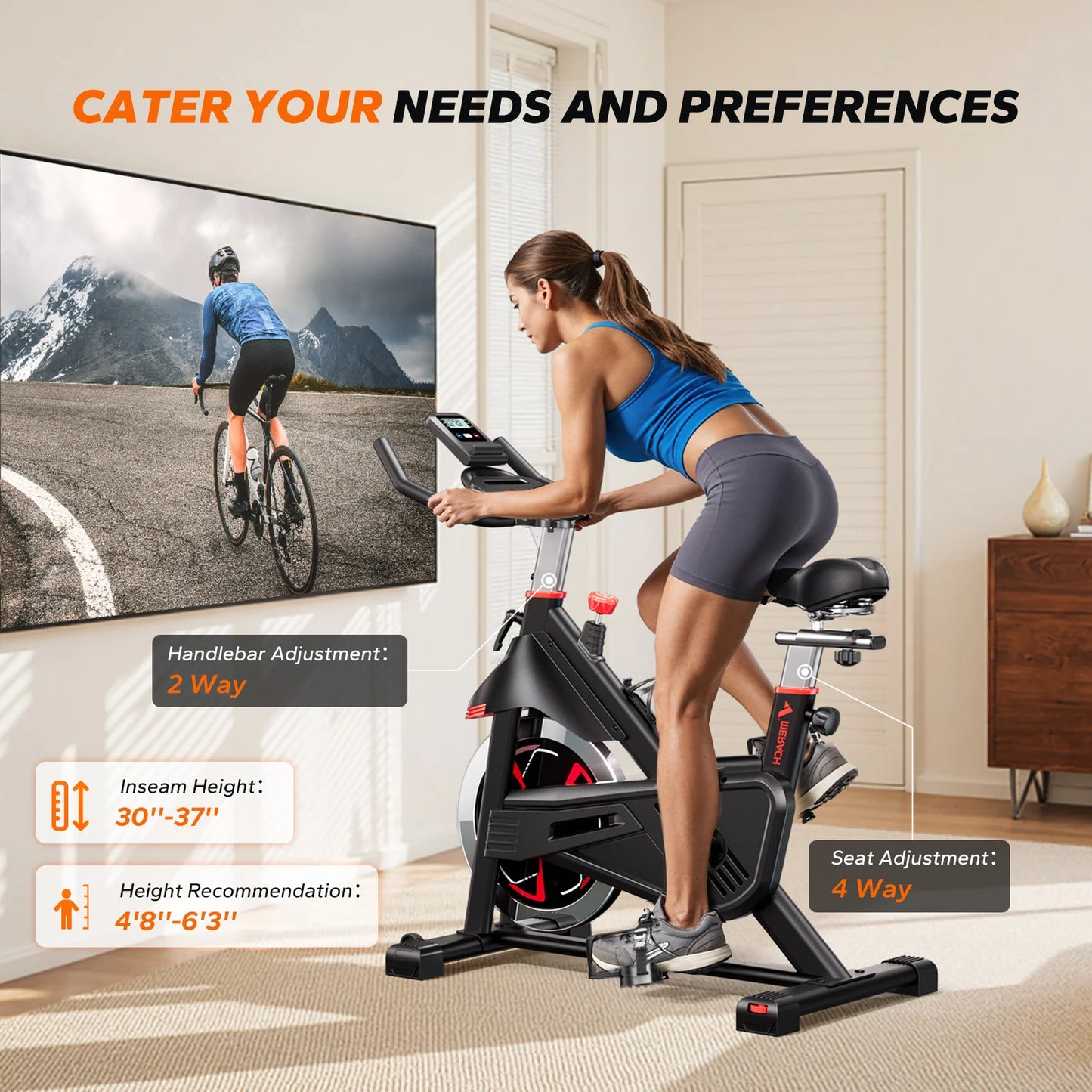 MERACH S38 Indoor Cycling Bike With Bluetooth Magnetic Resistance App 300 Lbs