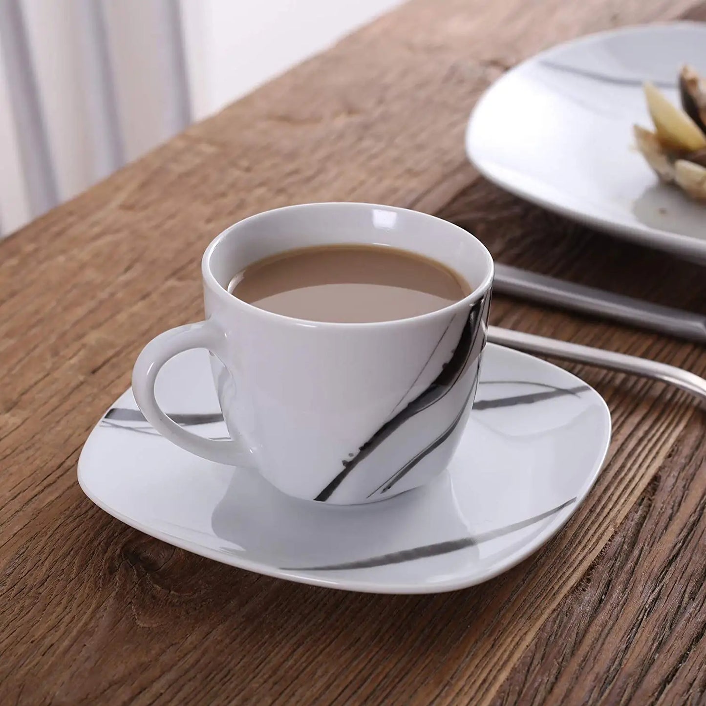 VEWEET Teresa Porcelain Dinner Set 30 And 60 Piece With Cups And Saucers