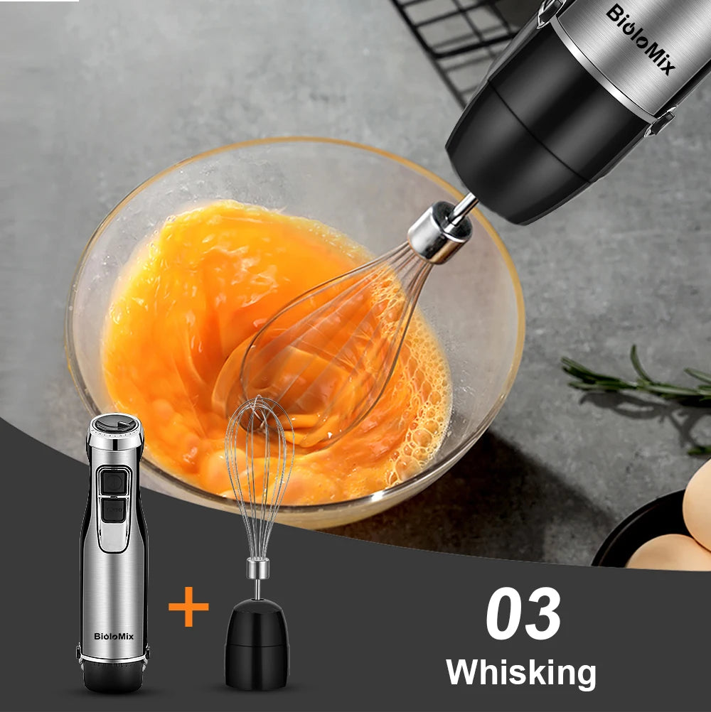 BioloMix 4 In 1 1200W Immersion Hand Blender With Chopper And Smoothie Cup