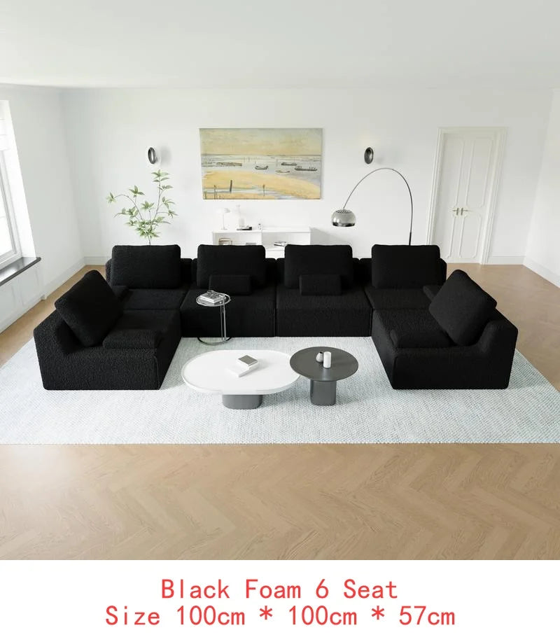 Oversized Modular Sectional Sofa, Luxury Boucle Couch Set, Convertible Compressed Sofa with Spacious Foam Filling for Living