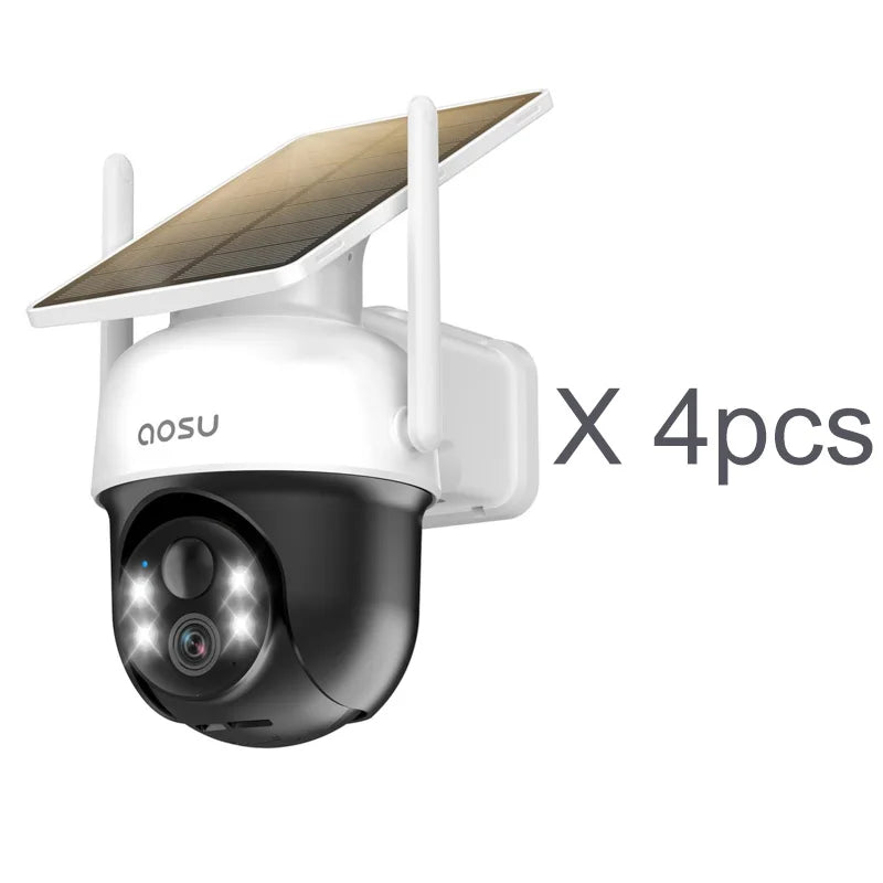 Renewed AOSU 3MP Solar Security Camera 5000mAh Battery Two Way Audio PTZ
