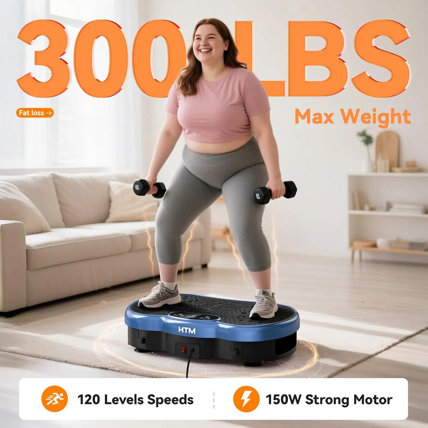 Vibration Plate Exercise Machine With 120 Speed Levels Calorie Tracking Home Gym