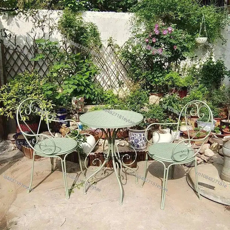 European Minimalist Iron Patio Furniture Outdoor Table And Chair Set