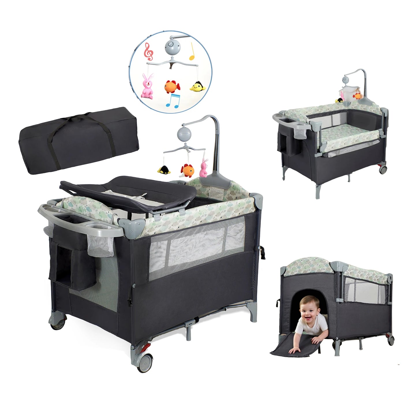 Pack N Play Portable Playard With Bassinet And Changing Table Newborn To Toddler