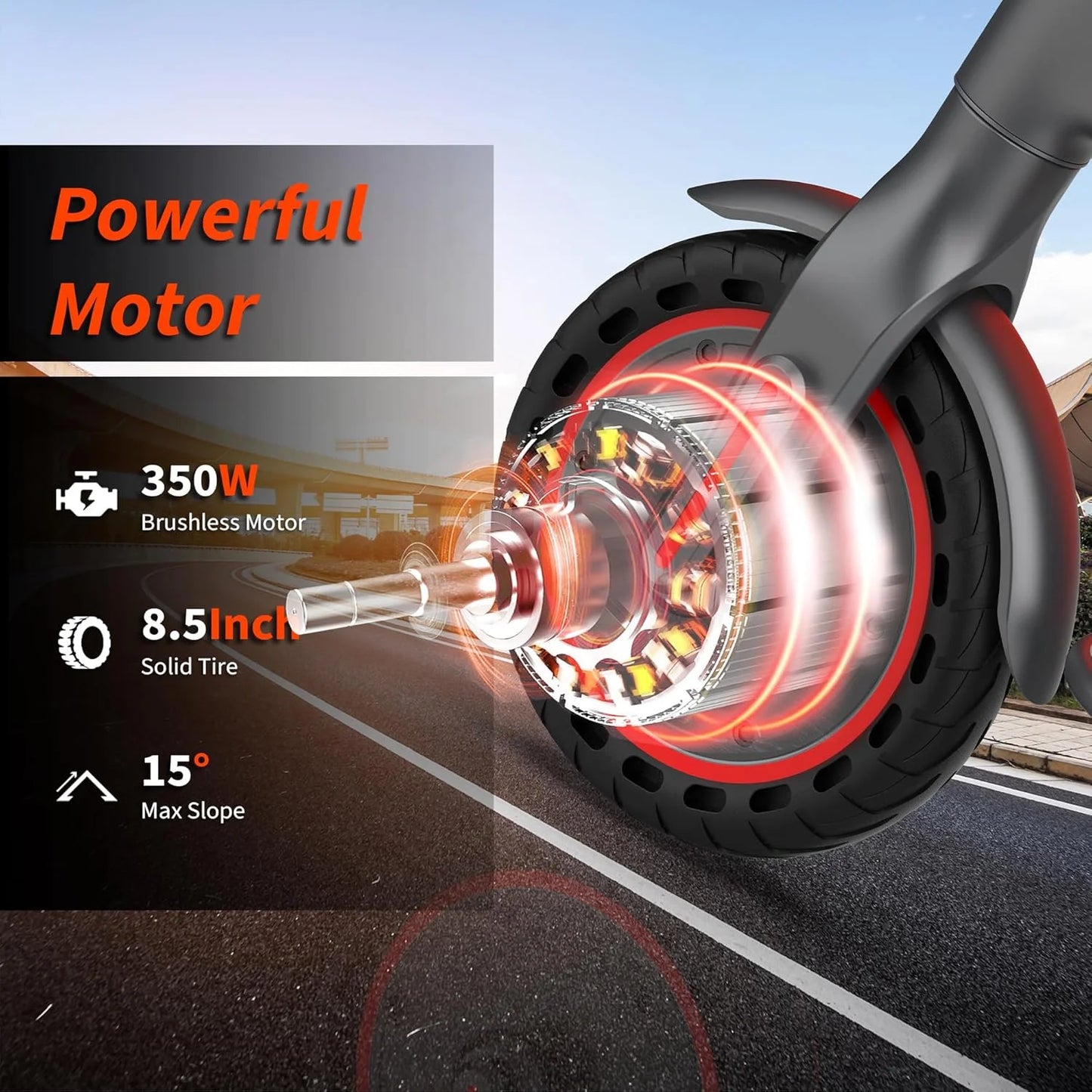 AOVOPRO ES80 350W Folding Electric Scooter Smart App Control 19mph