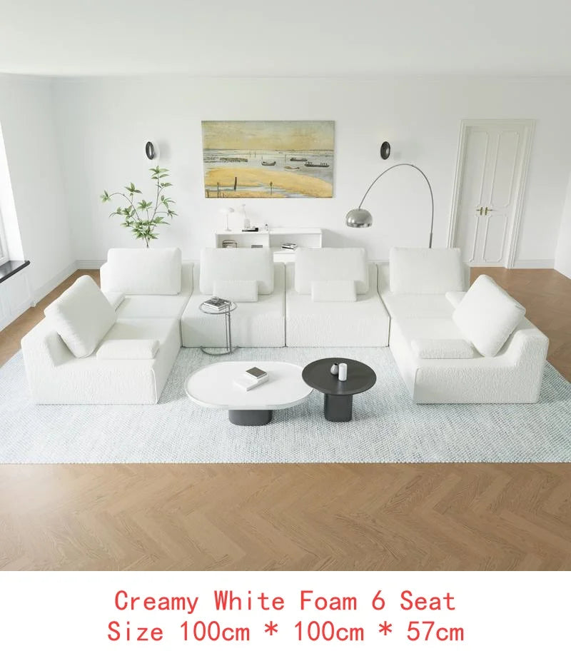 Oversized Modular Sectional Sofa, Luxury Boucle Couch Set, Convertible Compressed Sofa with Spacious Foam Filling for Living