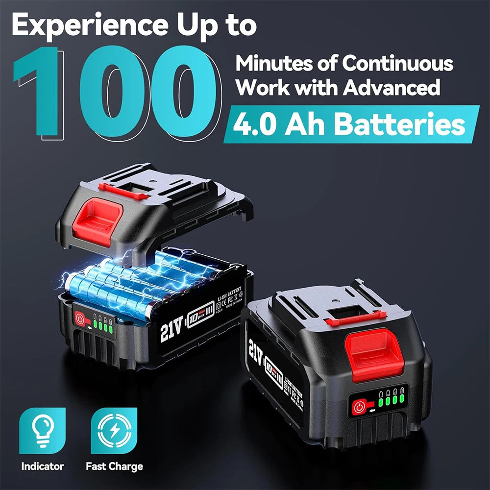 Seesii Cordless Pole Saw 8 Inch 3M Extension Pole For Trees