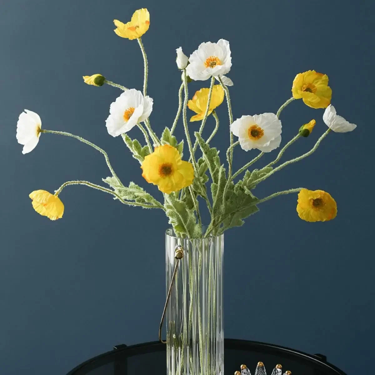 4 Head Poppy Artificial Flowers Bouquet For Home Decor Wedding Party Diy