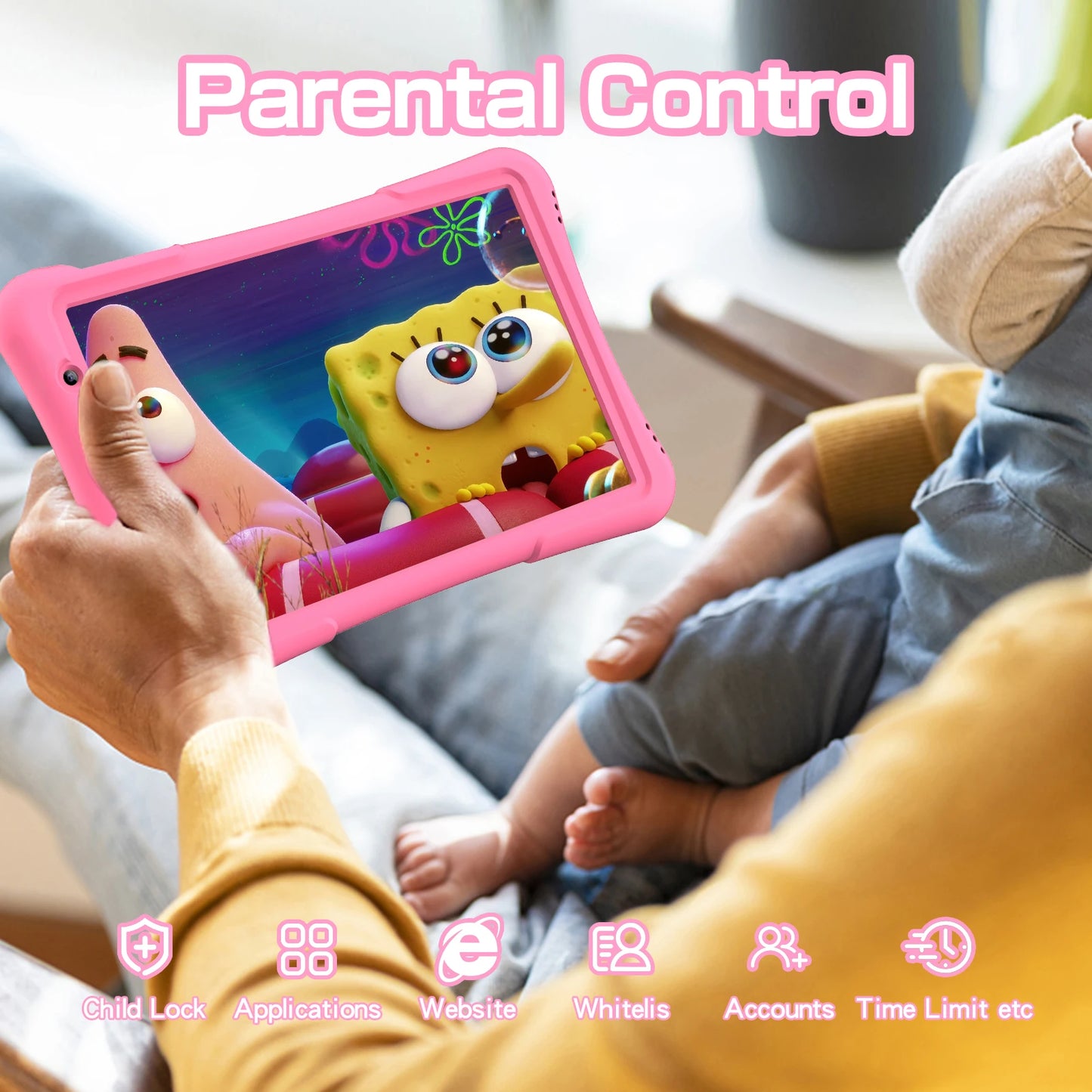 PRITOM 10 Inch Kids Tablet Android 12 With 4GB RAM 32GB Storage WiFi 6 Cameras