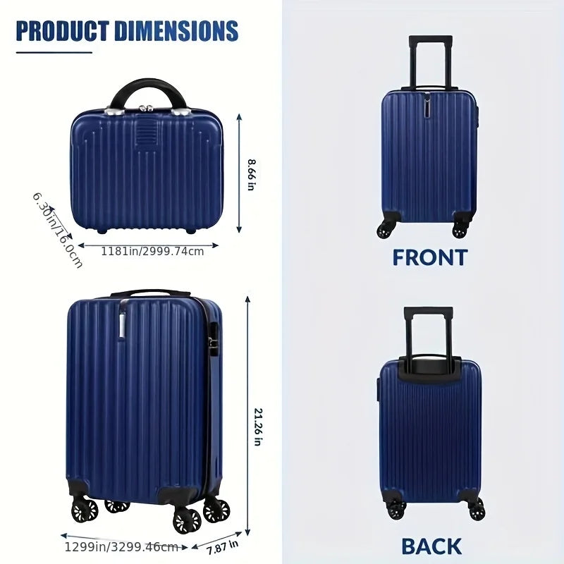 2 Piece Luggage Set With Carry On Bag 20 Inch Suitcase 14 Inch Handbag
