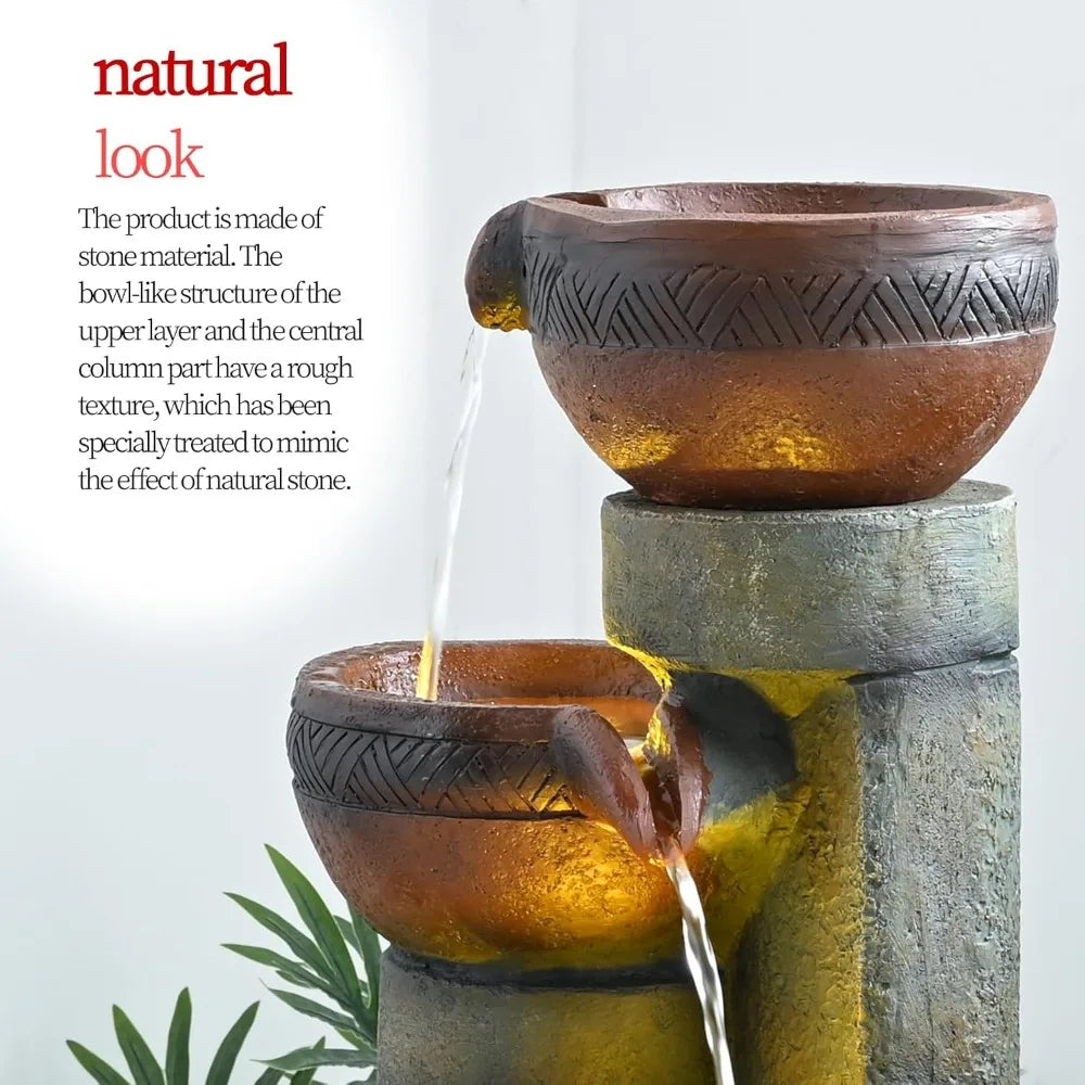 5 Tier Outdoor Water Fountain Decor For Garden Patio Porch