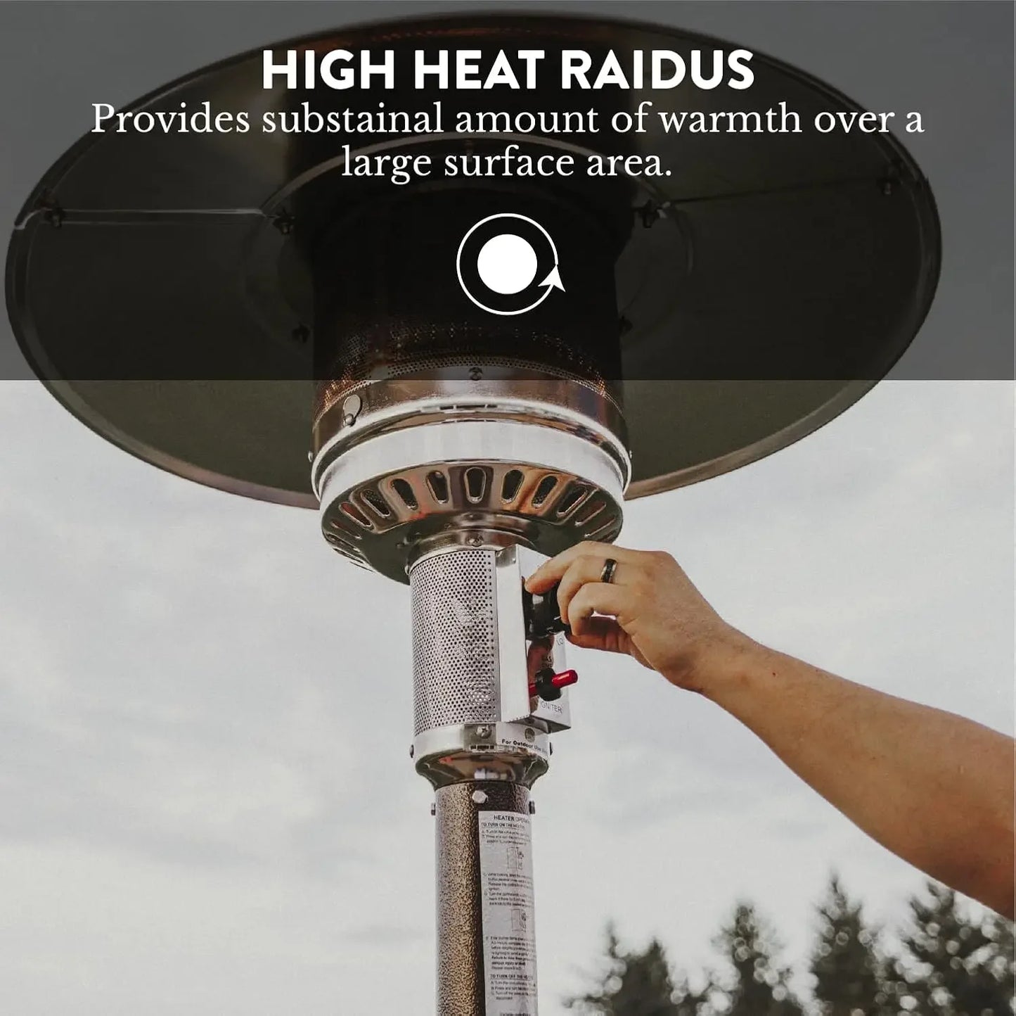 PH 8000 Patio Heater 50000 BTU Propane With Wheels
