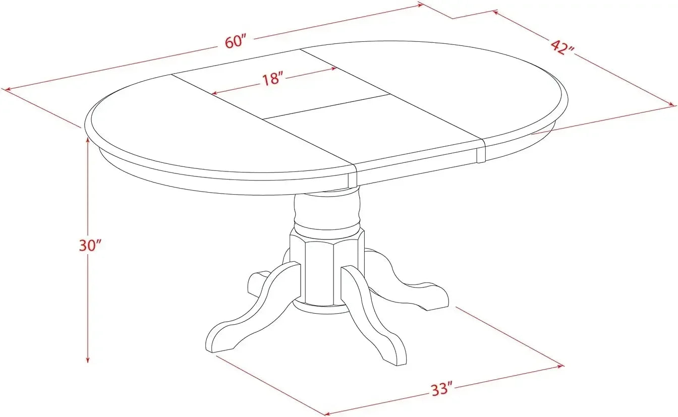 7 Piece Oval Dining Set With Butterfly Leaf And 6 Chairs