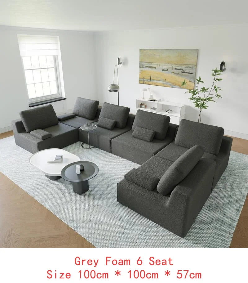 Oversized Modular Sectional Sofa, Luxury Boucle Couch Set, Convertible Compressed Sofa with Spacious Foam Filling for Living