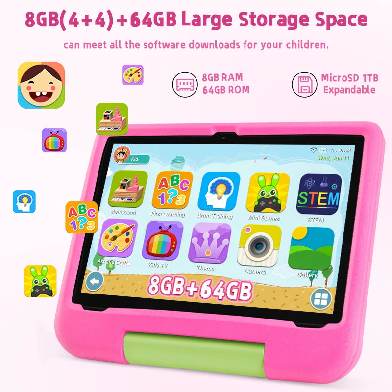 ANRY Kids Android Tablet 10.1 Inch Octa Core 8GB RAM 64GB ROM IPS Touch Screen