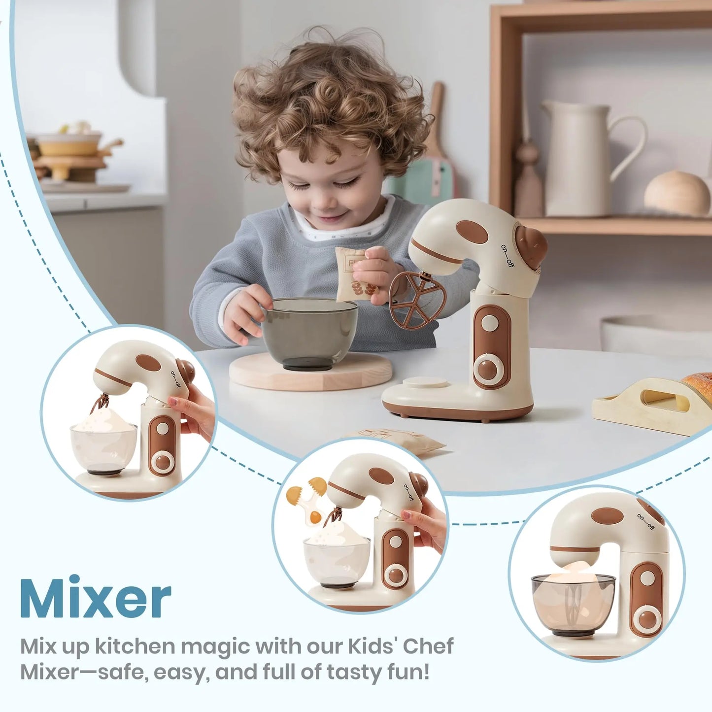 Robotime Wooden Play Kitchen Set With Blender And Realistic Sounds For Toddlers