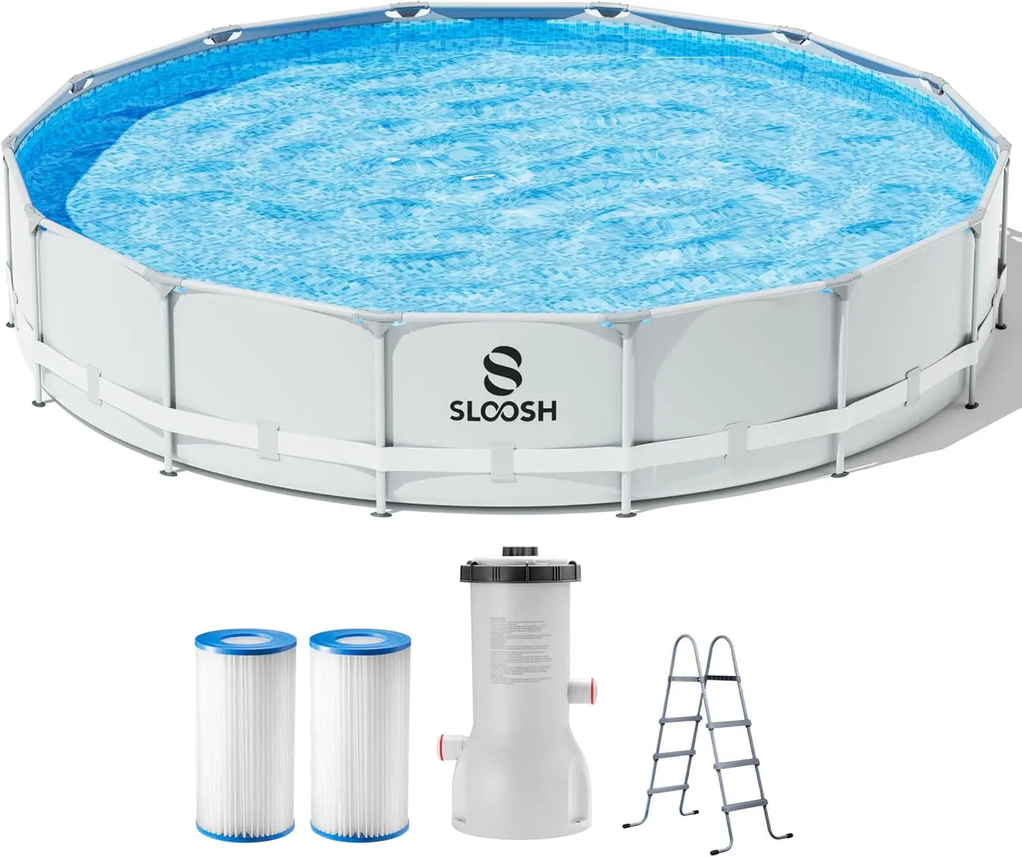 Joyfy Round Above Ground Pool 12ft 10ft 15ft With Filter Pump For Kids Adults
