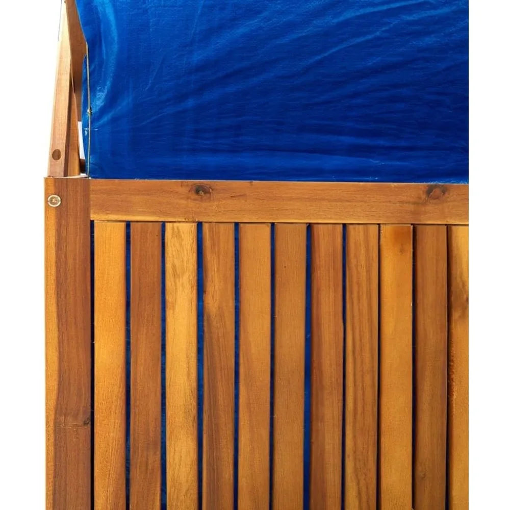 Outdoor Storage Box with Integrated Trellis, Solid Acacia Wood, Adjustable Shelves for Plants and Flowers, 39" x 21.7" x 63"