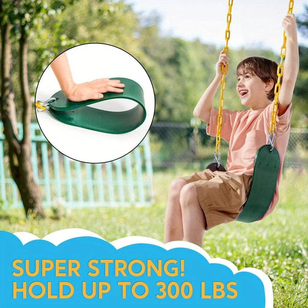 Joyfy 2 Pack Green Swing Seats Heavy Duty With 66 Inch Chain And Snap Hooks