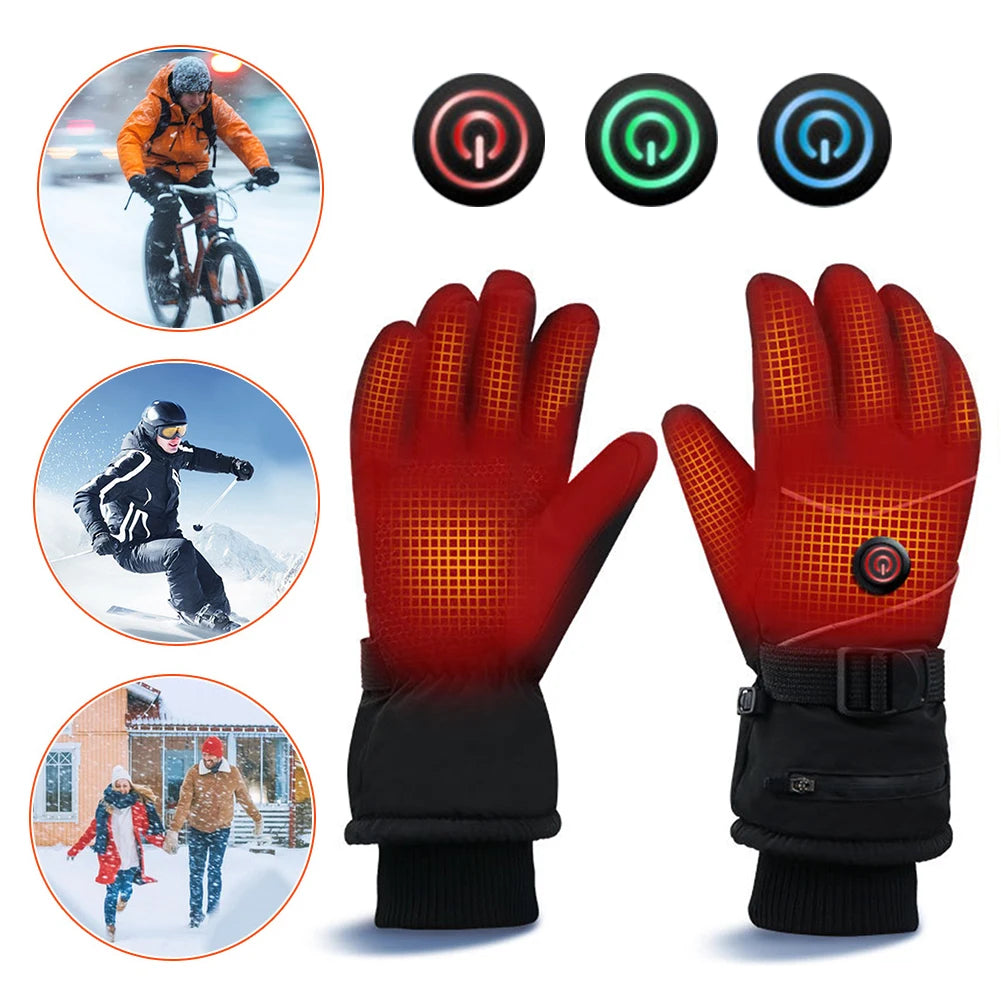Heated Touch Screen Gloves 3 Heat Levels DC Rechargeable