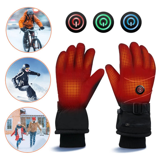 Heated Touch Screen Gloves 3 Heat Levels DC Rechargeable
