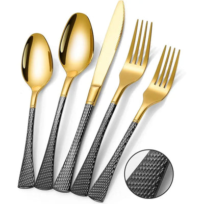 Mirror Polished 40 Piece Stainless Steel Cutlery Set Heavy Duty Dishwasher Safe