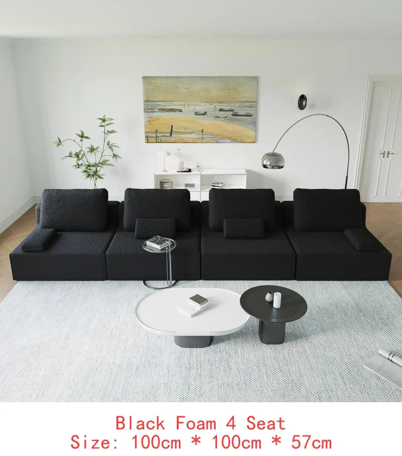 Oversized Modular Sectional Sofa, Luxury Boucle Couch Set, Convertible Compressed Sofa with Spacious Foam Filling for Living