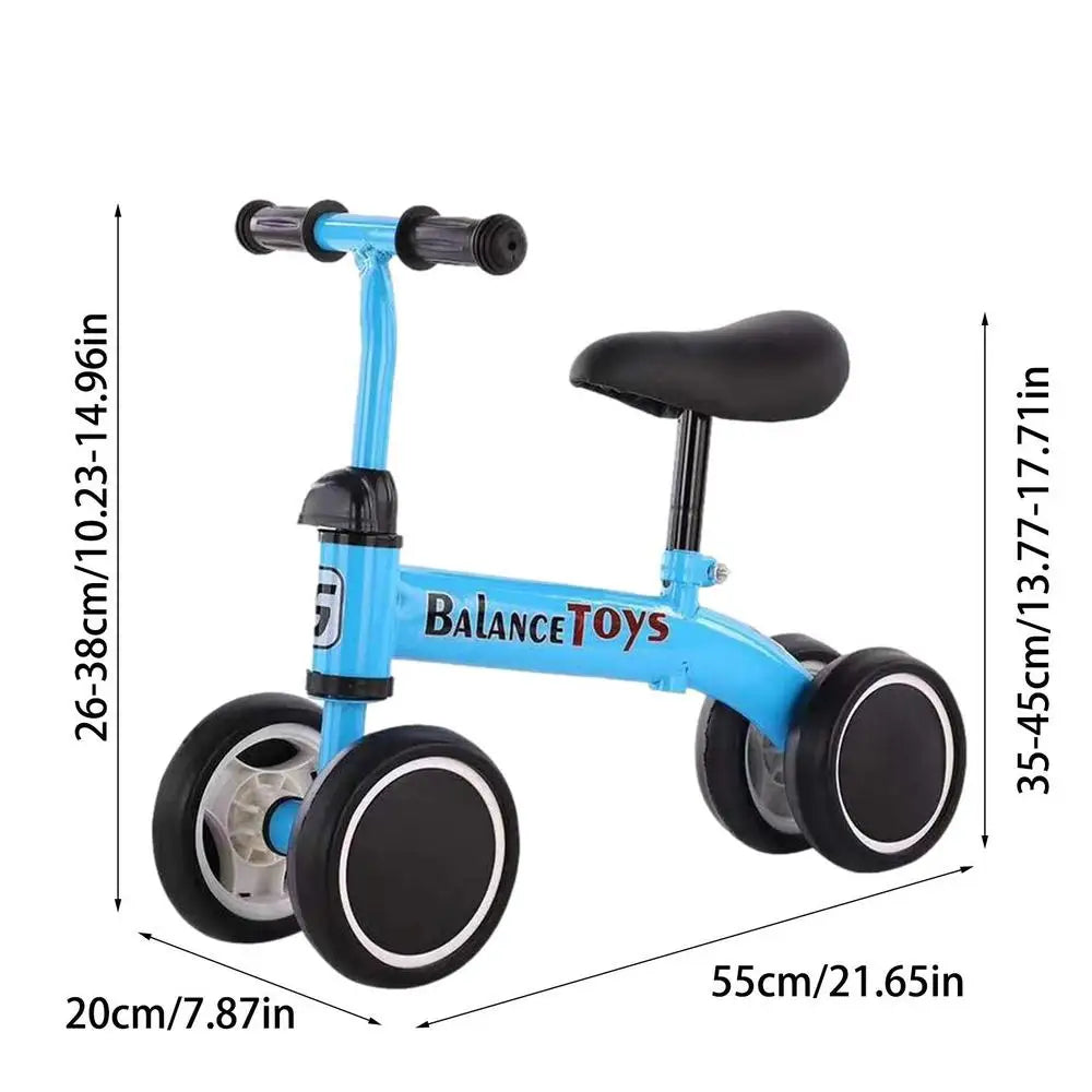 Three Wheel Balance Bike Ride On Toy For Kids Aged 3 To 6 Unisex Without Pedals